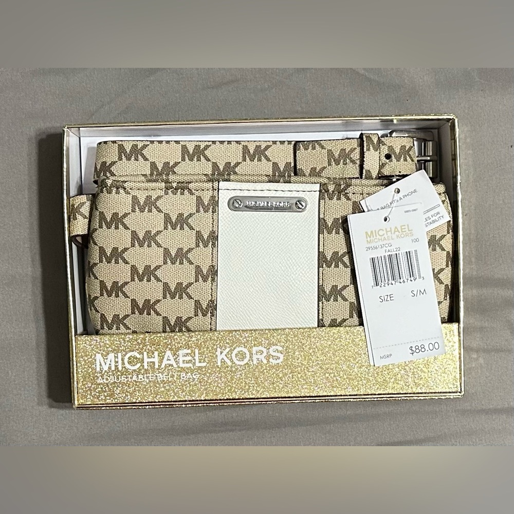 NWT Michael Kors LOGO Adjustable Belt Bag Boxed Gift